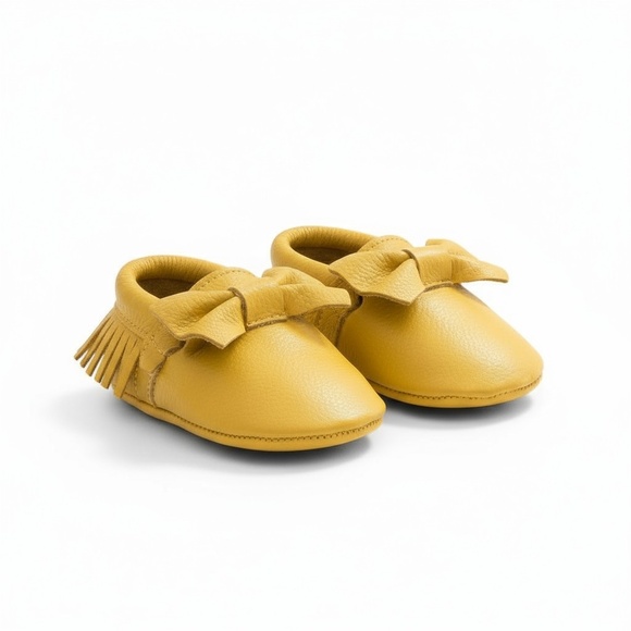 MAC&LOU Other - MAC & LOU Yellow Bow Baby Moccasins (0–3 mo)